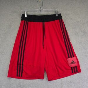Adidas Basketball Club‎ Shorts Mens M Red Relaxed Baggy Three Stripes Sports